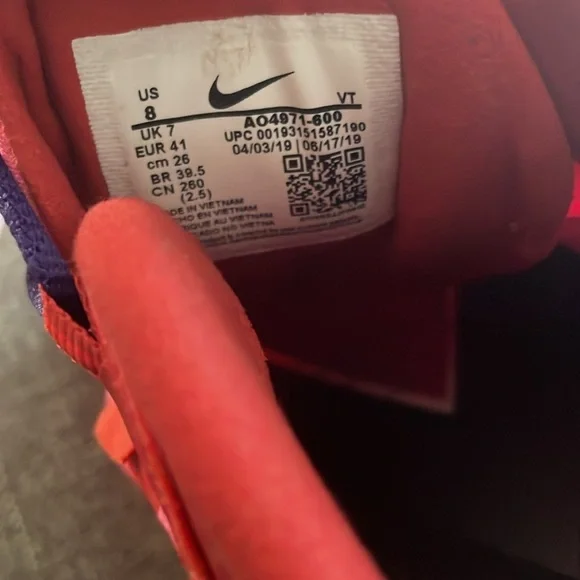 Nike 270 Air Max Mystic Red Men’s Size 8 / Women 9.5 - Picture 5 of 5